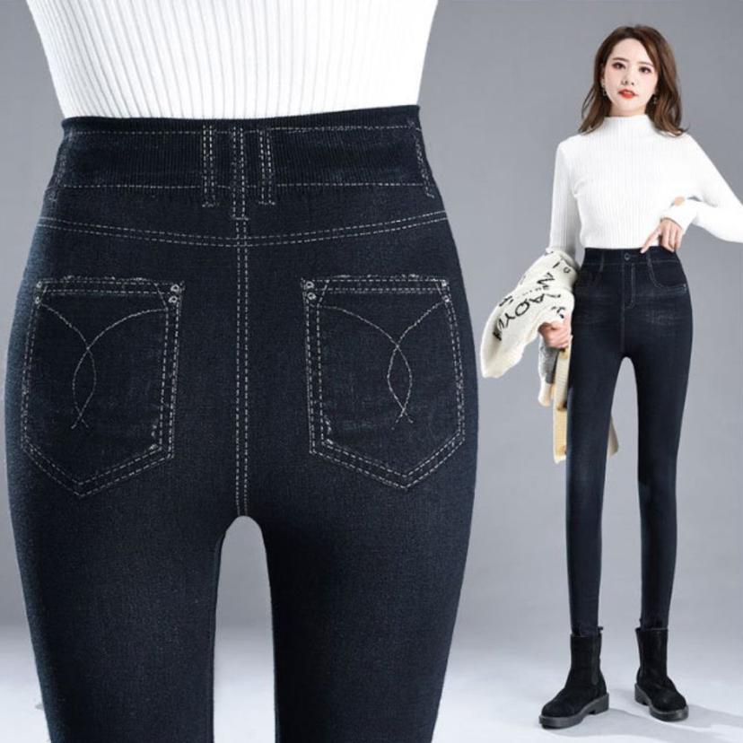 여성 탄탄 워싱 데님 레깅스 - 청바지 느낌 레깅스