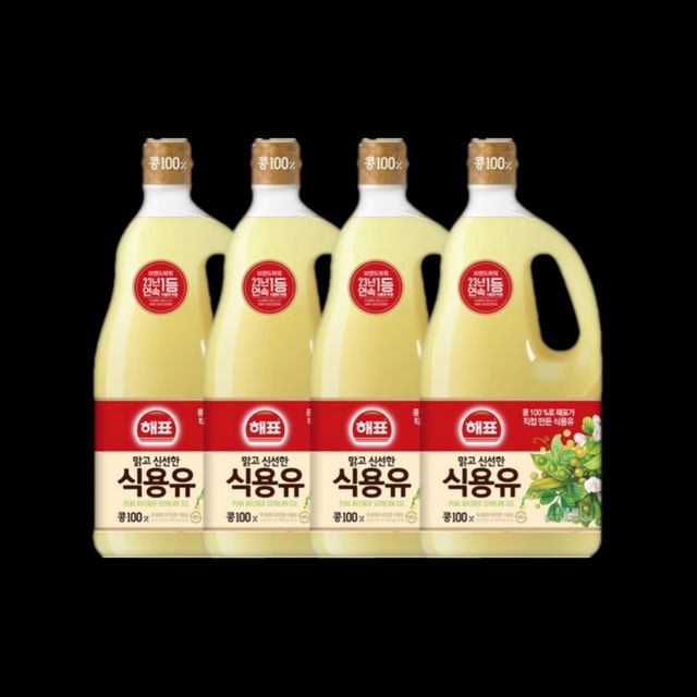 해표 식용유 1.5L x 4개 콩기름 튀김 요리용 대용량