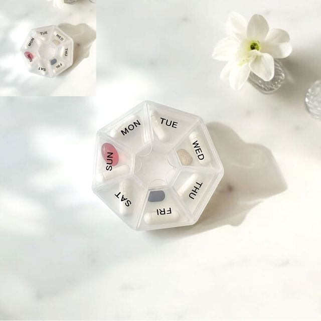 팔각 1주일 요일별 약 보관함 약보관통 휴대용 알약정리함 요일분할 개별보관