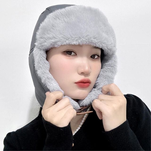 겨울 귀달이 군밤모자 21x30cm, 그레이 귀마개 모자