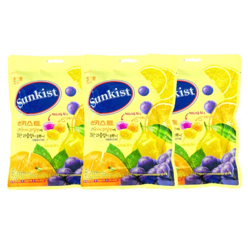 해태 썬키스트 캔디 3개입 과일맛 사탕 묶음
