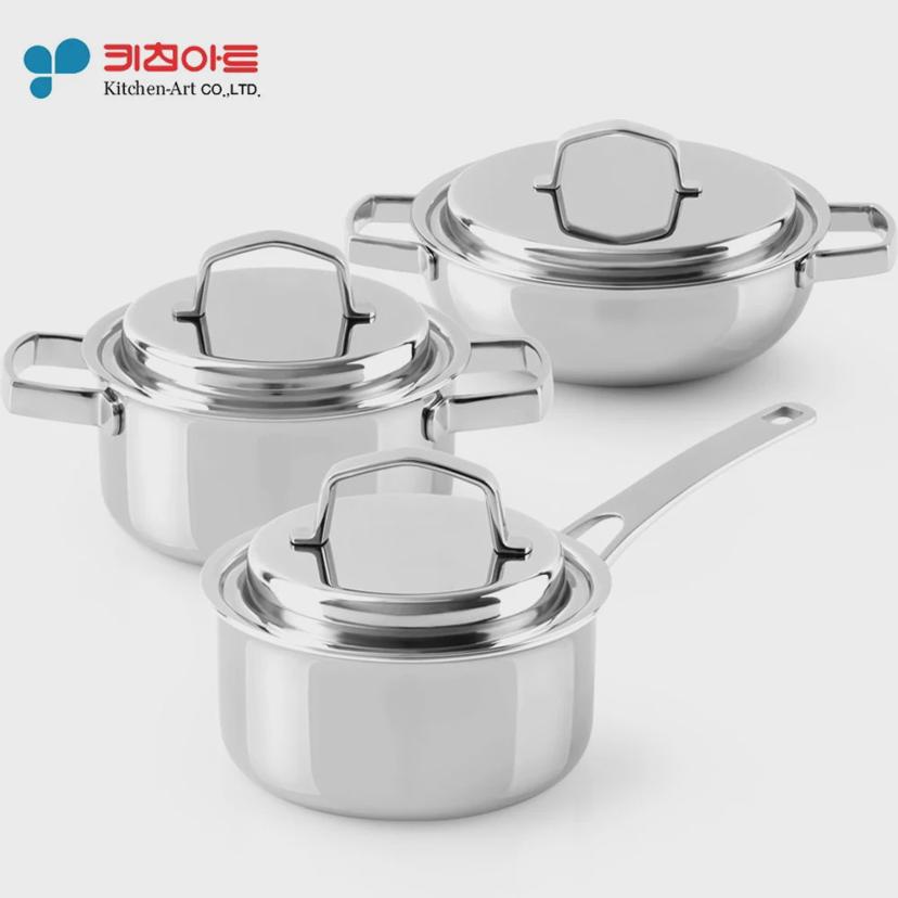 키친아트 통7중 스텐냄비 마스터피스 3종세트