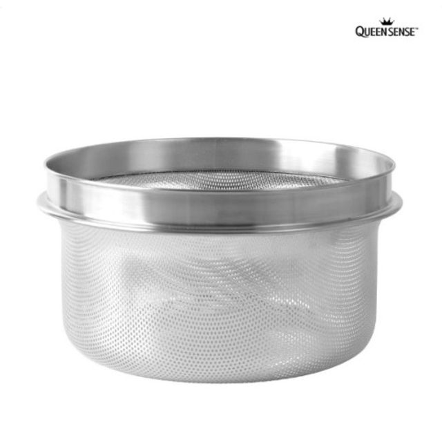 퀸센스 스테인리스304 펀칭 트램스볼 채반 20cm