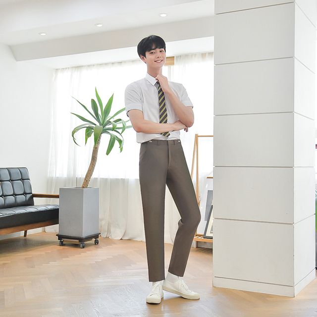 교복몰 허리조절 하복 코코아 교복바지 남자 학생용