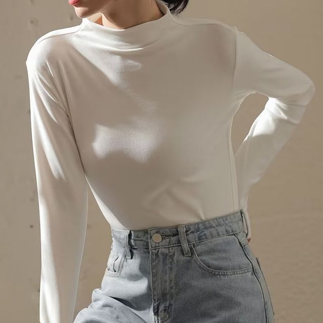 이너티 4컬러 반폴라 모던한 긴팔티셔츠 모던 여자
