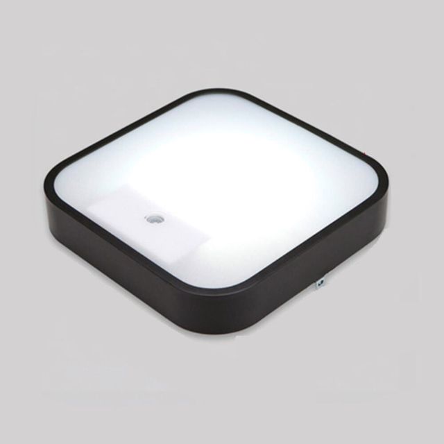 사각 LED 센서등 마빈 블랙 15W 현관 조명