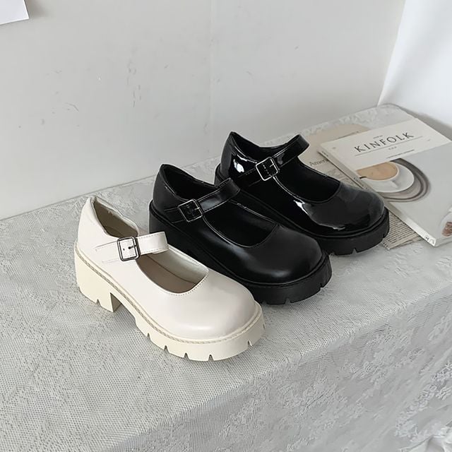 여성 펌프스 키높이 스트랩 패션 힐 통굽 구두