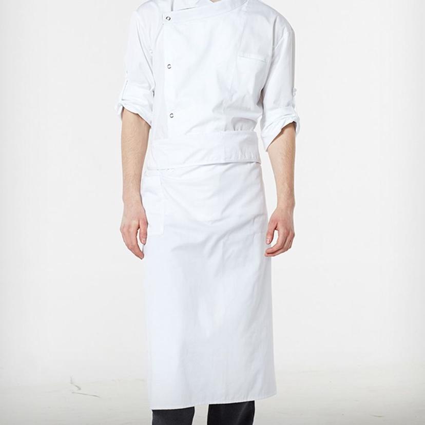 쿨샵 쉐프 앞치마 화이트 롱 허리덮개 앞치마 - 전문가의 선택