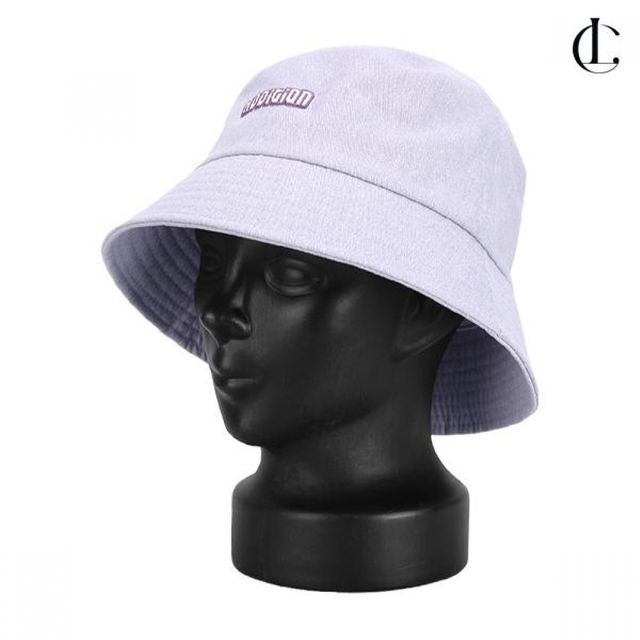 엘케이트 여성 벙거지 버킷햇 연보라 자수 데일리 챙모자