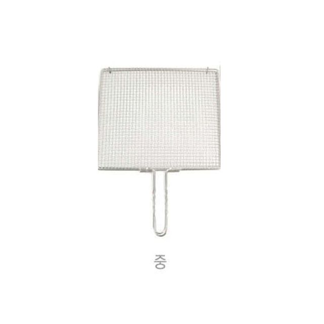 PB 초벌구이 스텐 겹석쇠 그릴 불판 석쇠 1p 중 37x33cm - 중형 바비큐용 내열강화 석쇠