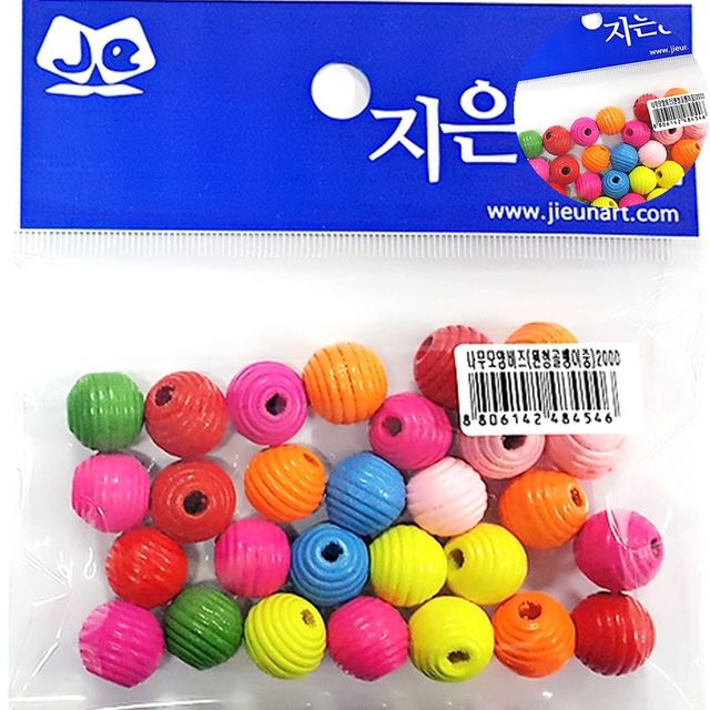 비즈목걸이재료 비즈재료 나무비즈 원형골뱅이 중