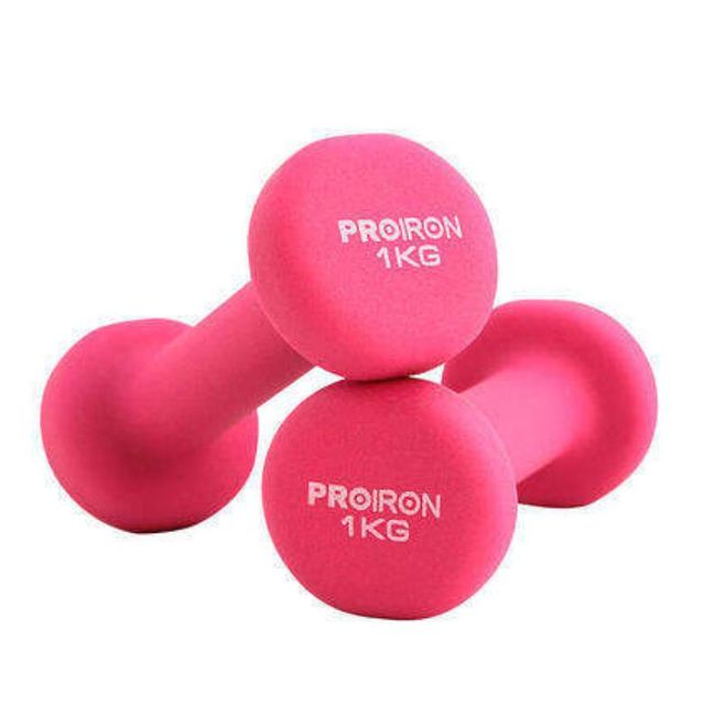 PROIRON 매트 핑크 1kg 아령 2개 세트 홈트레이닝 필수 아이템
