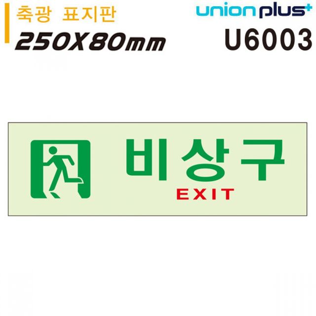 유니온 축광표지판 비상구 EXIT 250X80mm