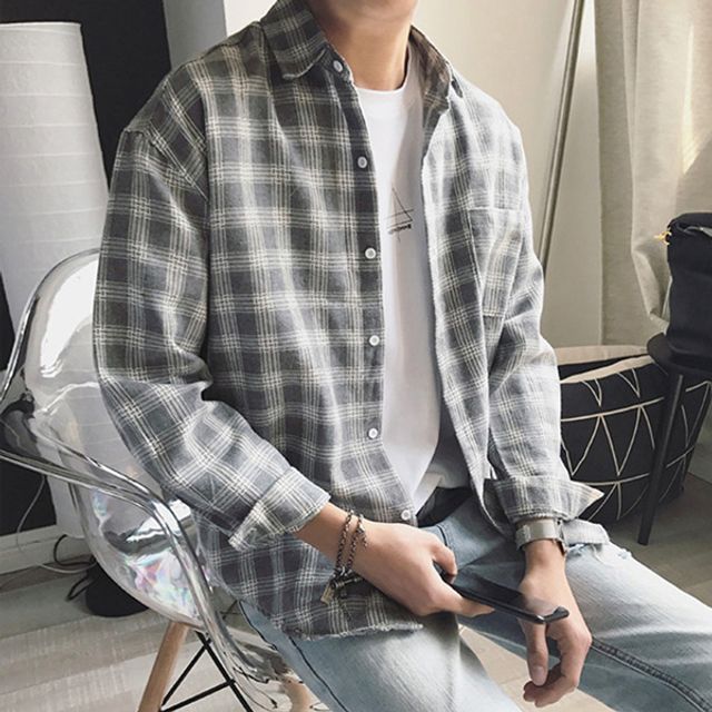 캐주얼 체크셔츠 남성 데일리룩 남방 코디
