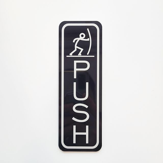 상가 출입문 안내 표지판 도어사인 스티커 푸쉬 PUSH