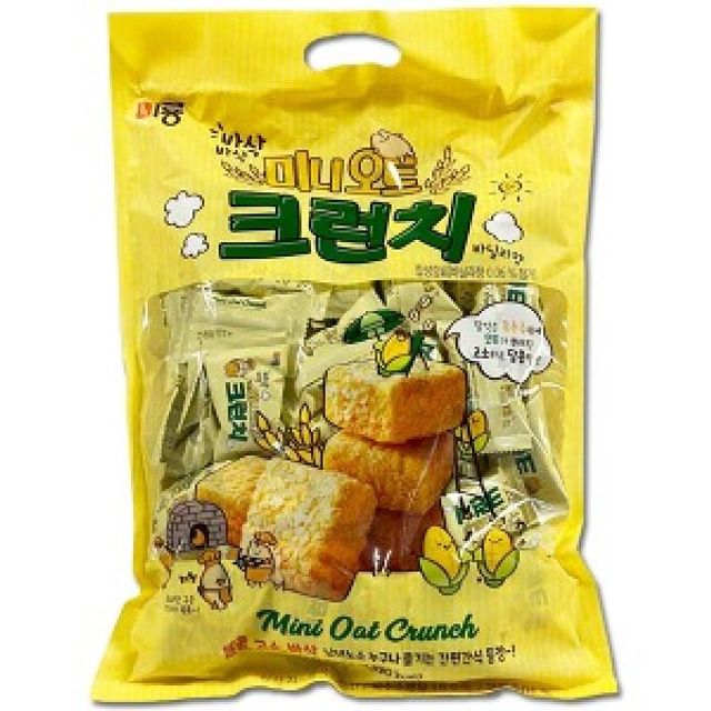 옥수수 크런치 미니 520g - 소포장 간식 오트 쿠키