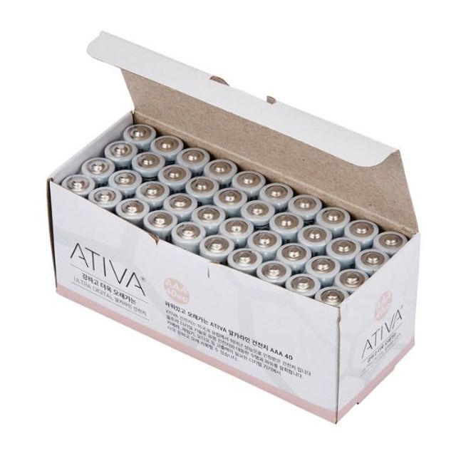 알카라인 건전지 AAA 40개입 ativa 대용량 세트