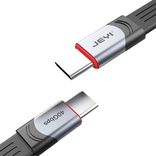 JEYI 썬더볼트4 Type-C 플랫형 케이블 15cm 고속 전송