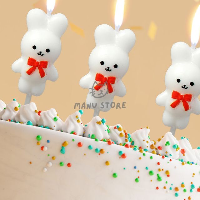 미니생일초 축하초 리본생일초 3개입 x 3세트 화이트