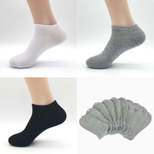 남자 심플 데일리 무지 스니커즈 10켤레 묶음