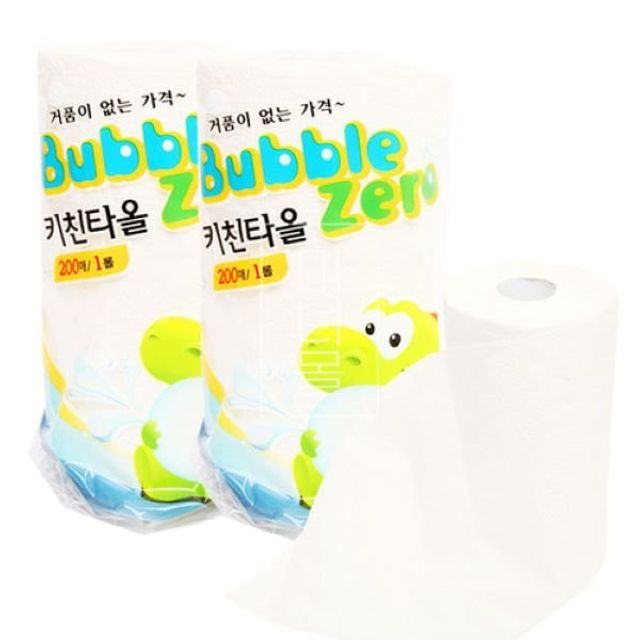 버블제로 2겹 키친타올 200매 일회용 행주 키친타월 흡수력 강함