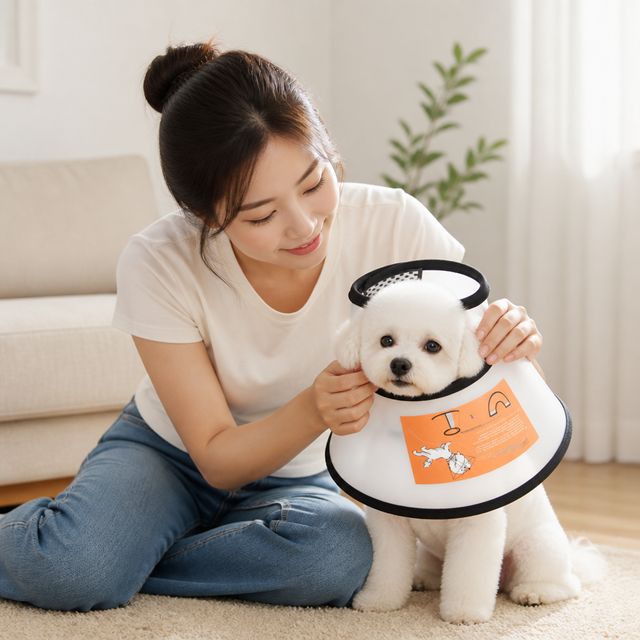 반려동물 케어 방지 넥카라 강아지 고양이