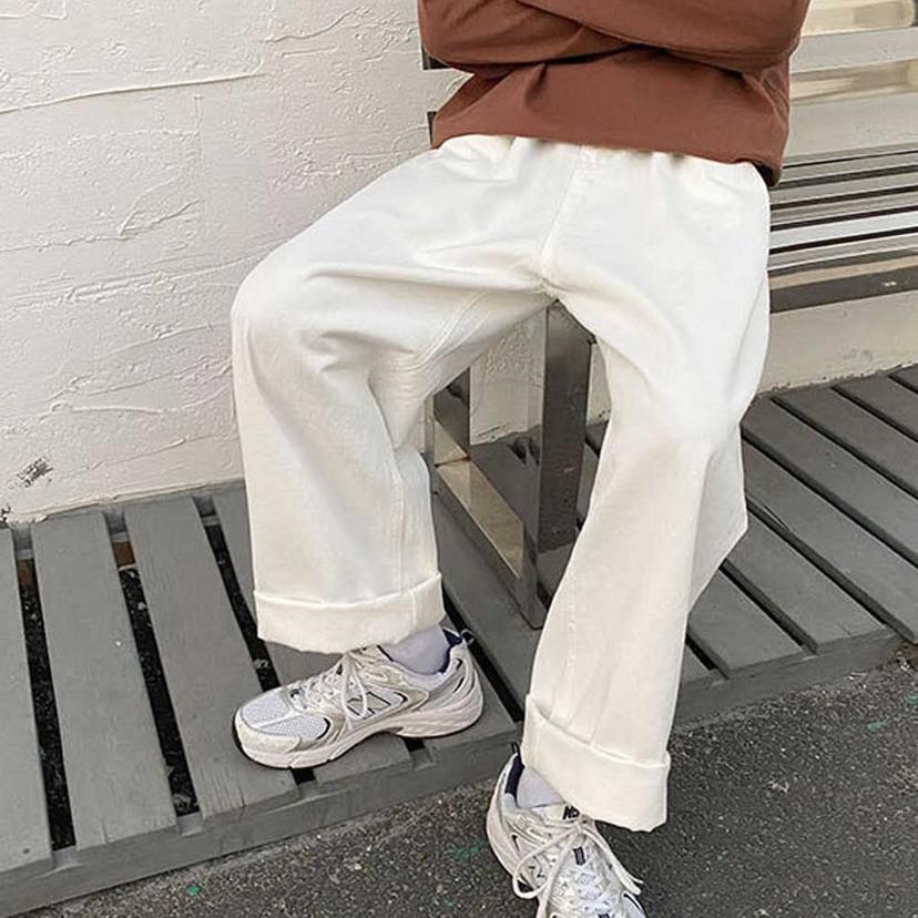 남성 캐주얼 데님 팬츠 학생 데일리룩 와이드 청바지