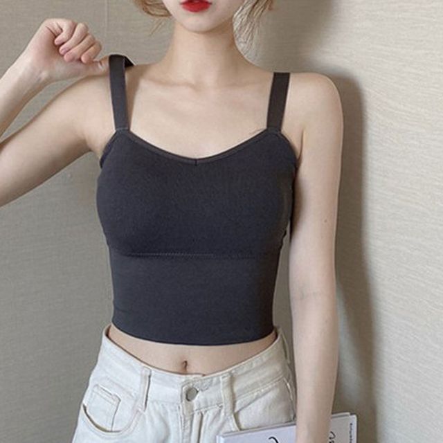 탈부착 일체형 패드 튜브탑 캡나시 이너웨어 끈조절