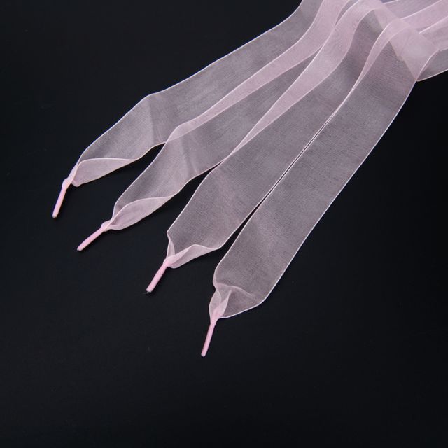 쉬폰 리본 신발끈 핑크 130CM 쉬폰신발끈 쉬폰운동화