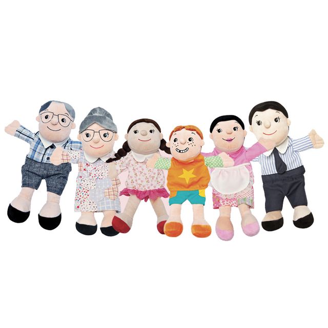 구연동화 가족 손인형 6종 세트 - 역할놀이 교육용 인형