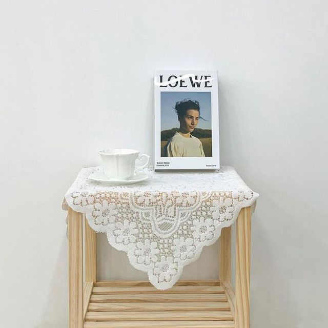 80x80cm 레이스 식탁보 협탁보 홈카페 고급 인테리어