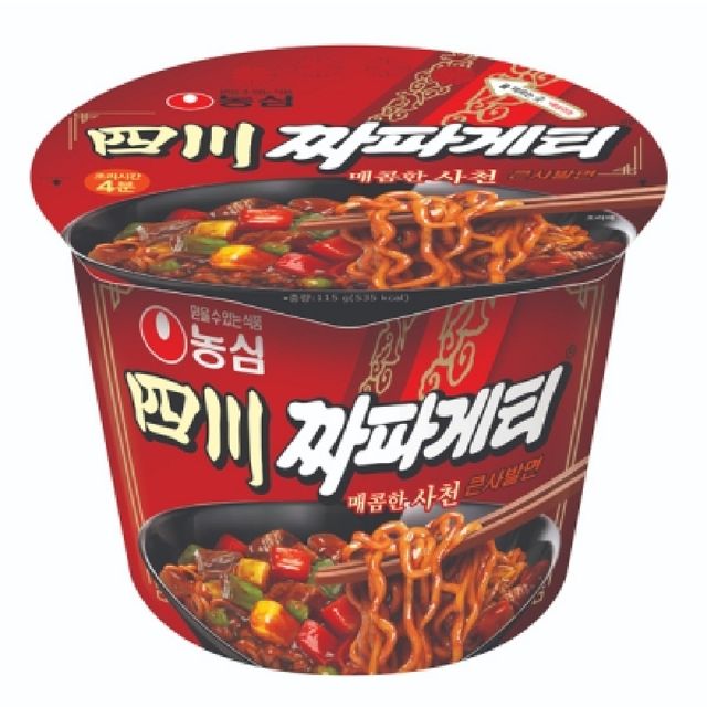 농심 사천 짜파게티 큰사발 16컵 매콤한 중화 스타일 라면