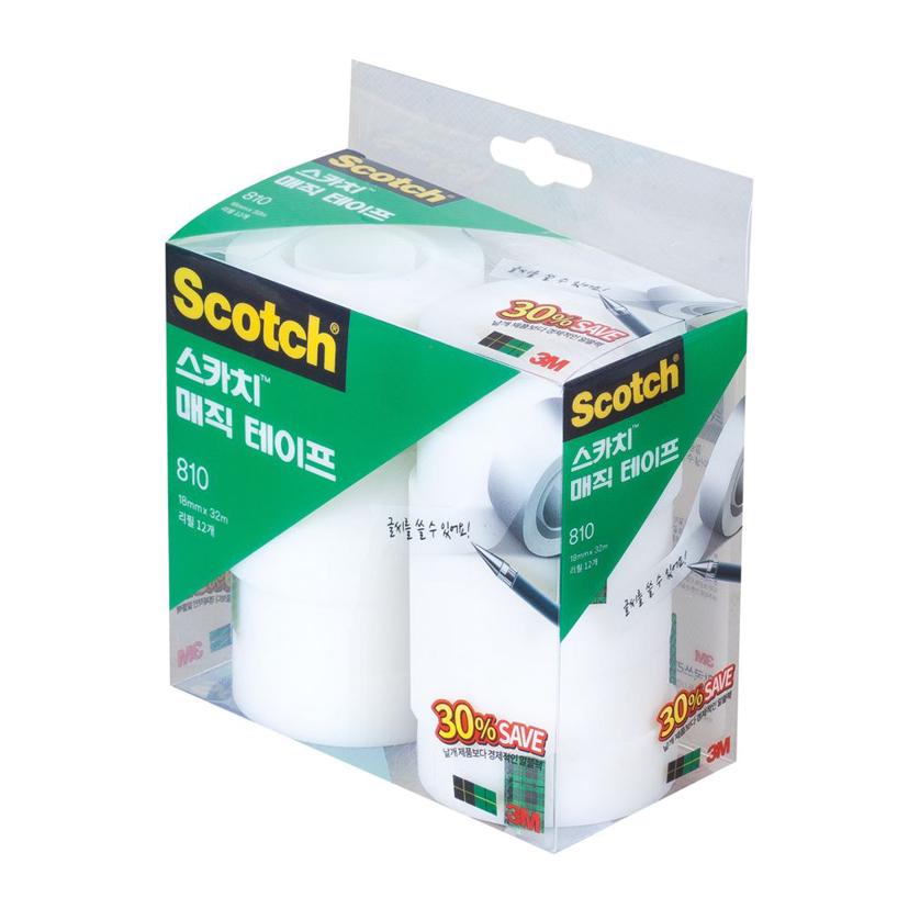 3M 매직테이프 리필 12개입 - 810R-12 18mm x 32m