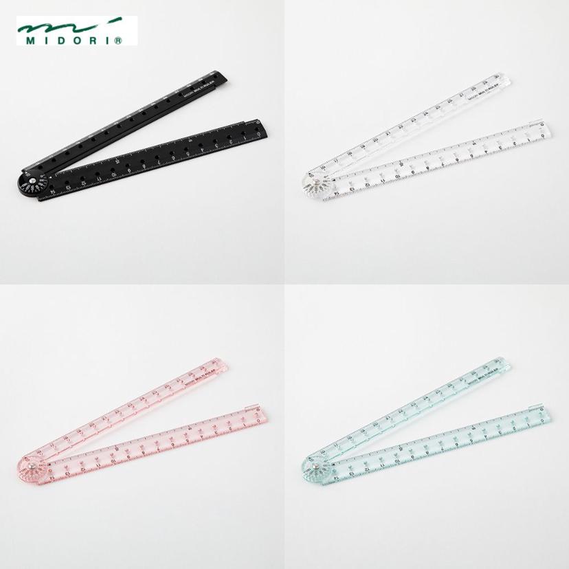 미도리 접이식 멀티자 30cm - 각도 측정 일본 사무용품