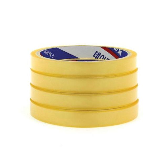 테이팩스OPP테이프 50EA 투명 12x25Mx4EA (러버) (1BOX/50EA낱개200개)