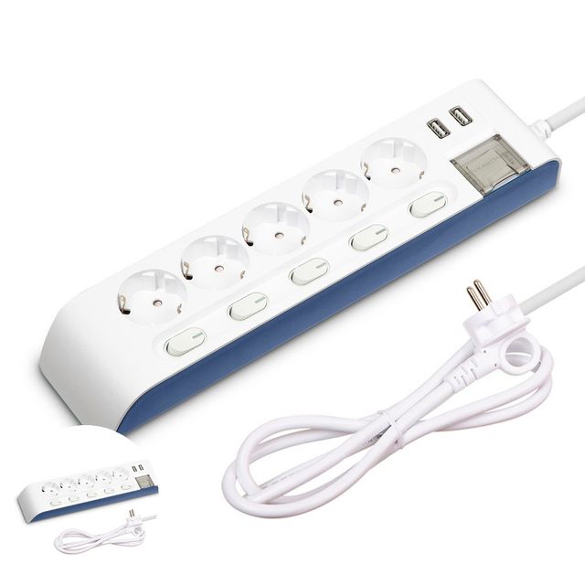 가정용멀티탭 고성능멀티탭 멀티탭 선이 굵어 안전한 하이탭 멀티코드 콘센트 USB 2구 개별 전원 스위치 5