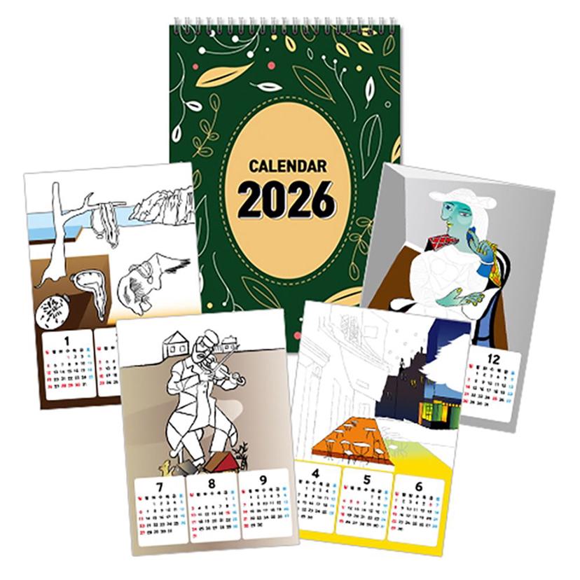 만들기대장 2026년 명화 그리기 달력 초록 미술 놀이