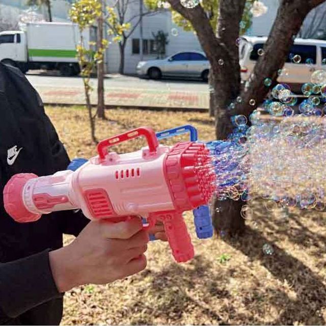 야외 캠핑 자동 비누방울총 버블건 어린이 장난감 랜덤