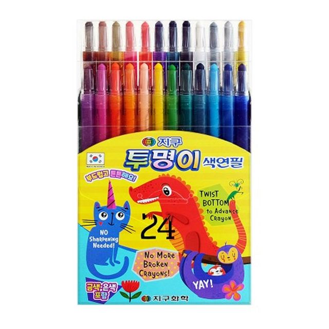 지구화학 투명 샤프식 색연필 24색 신학기 준비물