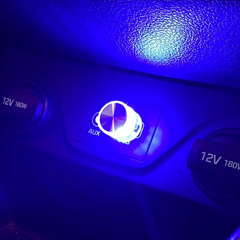 자동차 차량용 LED 미니 USB 무드등 풋등 블루 컬러
