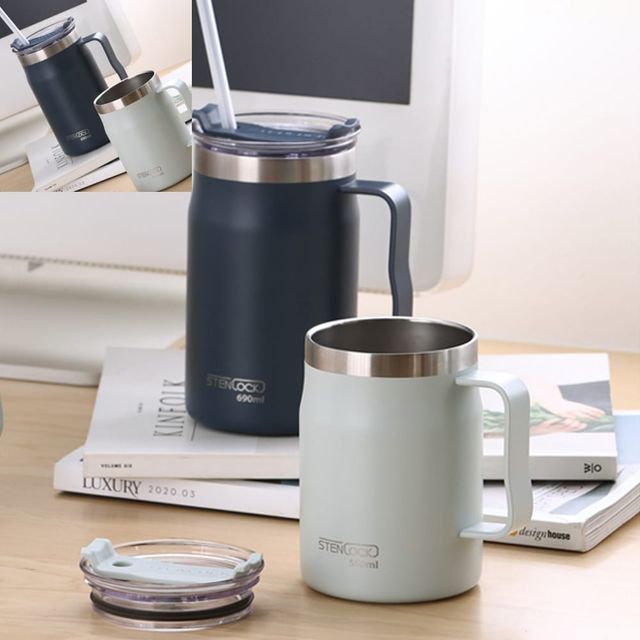 스텐락 트렌드 머그 550ml 스테인리스머그컵 이중구조 텀블러형 직장용