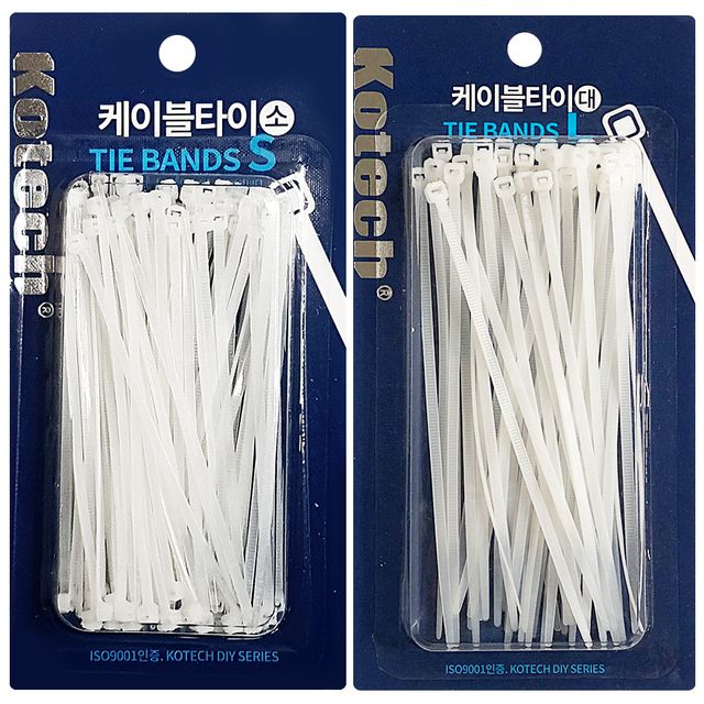 코텍 케이블타이(소.대) 전선정리 전기밴드 타이 배선용품