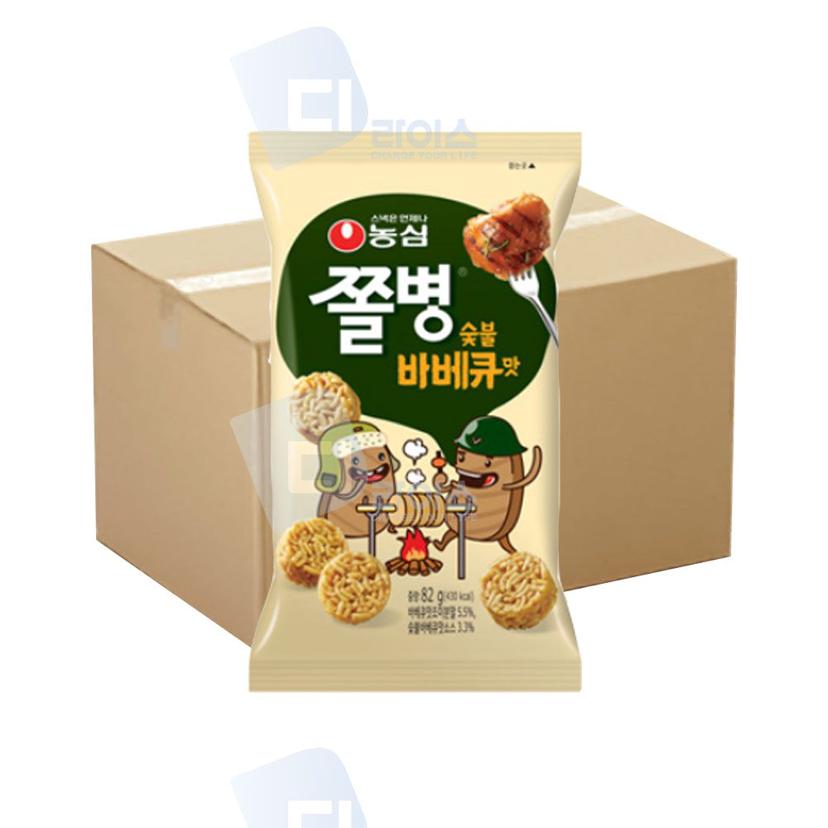 쫄병스낵 숯불바베큐맛 82g 60봉 박스 라면땅 과자