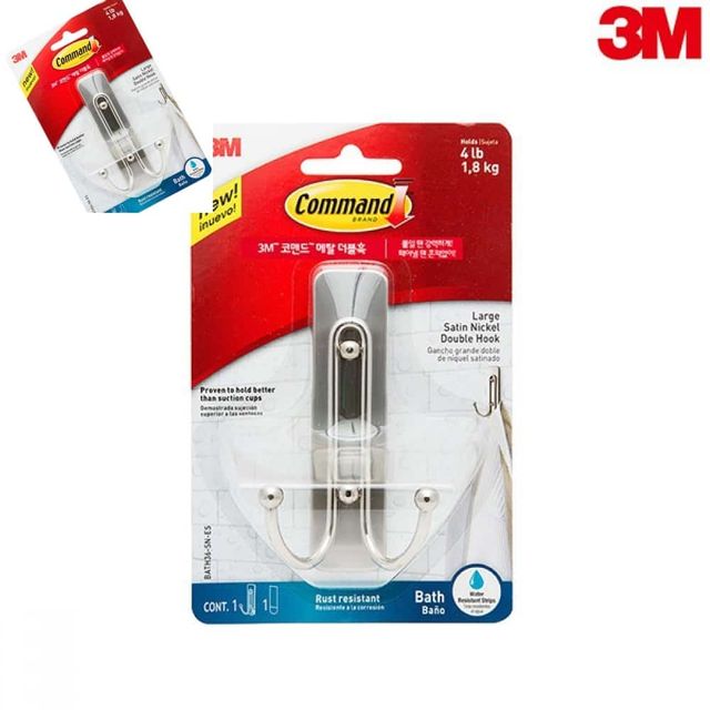 3M 메탈 더블훅 욕실걸이용품 수건고리 화장실수건걸이 욕실후크 화장실후크