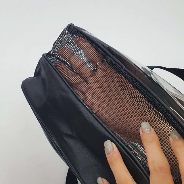 트윈 목욕가방 대형 2단 메쉬 수영가방 방수 블랙