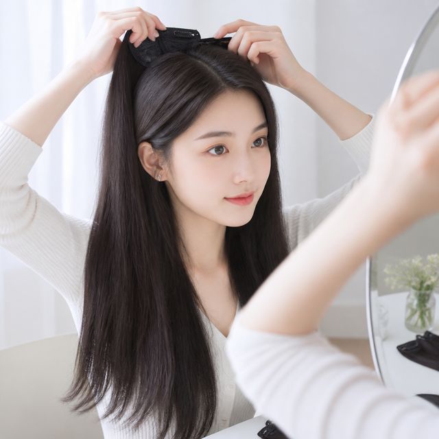 헤어피스 인조모 긴머리 붙임머리 뒷머리 3pcs