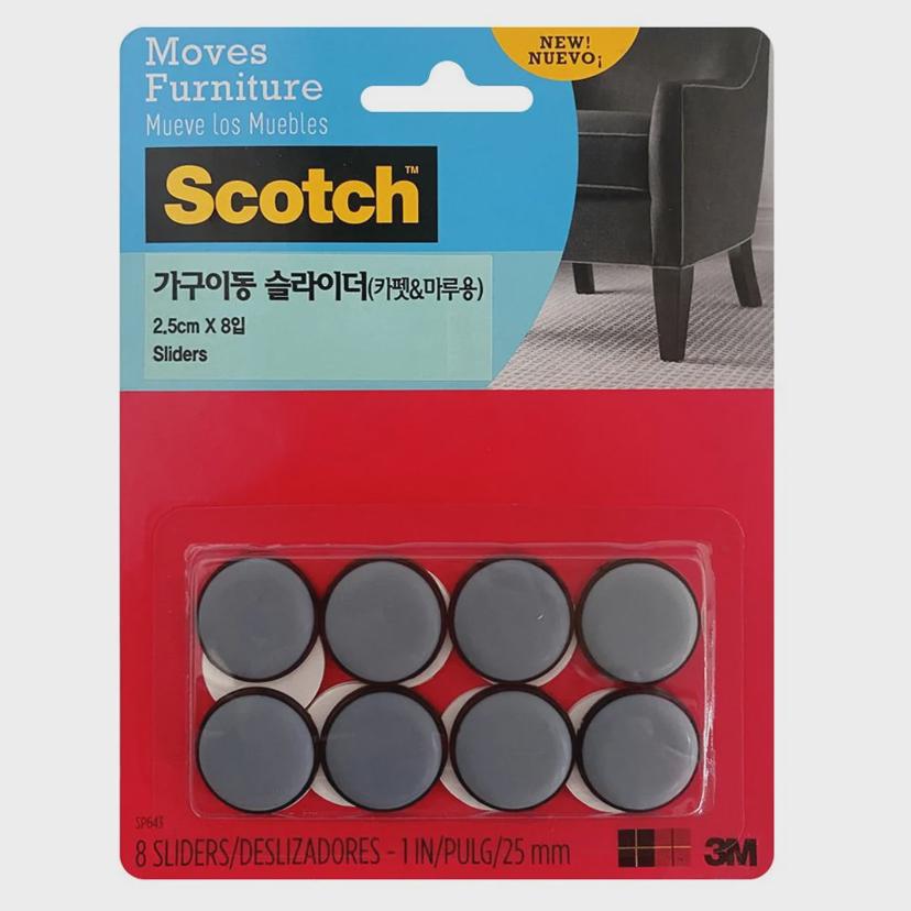 3M 가구 이동 슬라이더 8p - 카펫 마루용 소음 방지 패드