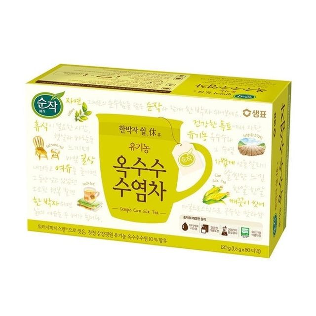 샘표 순작 유기농 옥수수수염차 80T - 구수한 건강차