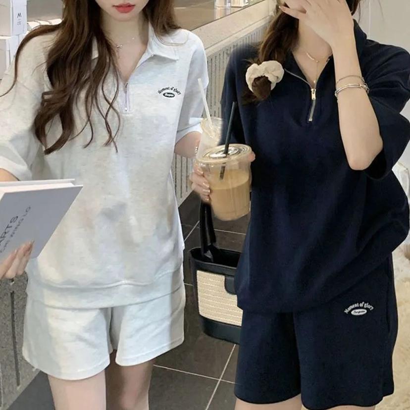 여성 여름 트레이닝복 세트 반팔 반바지 상하 세트