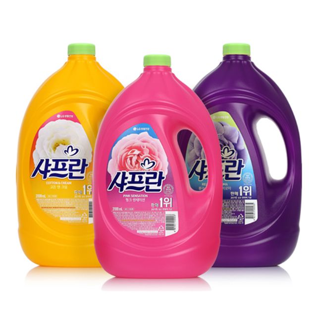 LG샤프란 3100ml 구연산 핑크 용기 섬유유연제 - 대용량 리필형